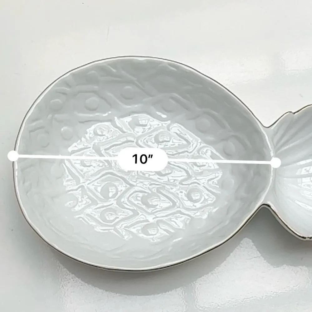 Lilly Pulitzer for Target Porcelain Pineapple Serving Bowl - White with Gold Rim - Picture 14 of 15